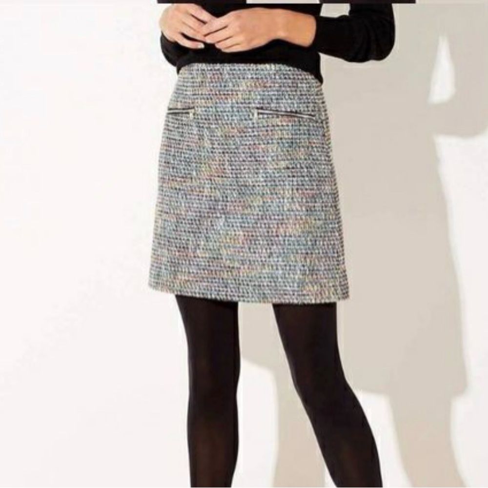 LOFT Multicolor Tweed Mini Skirt